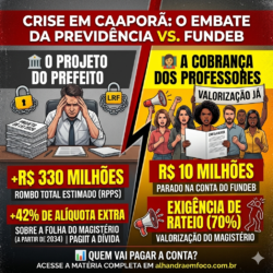 CHAPA QUENTE EM CAAPORÃ: Enquanto prefeito envia projeto com taxa salgada de 42% na previdência, pro...