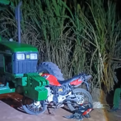 Trator atropela motociclista em estrada de usina, em Santa Rita